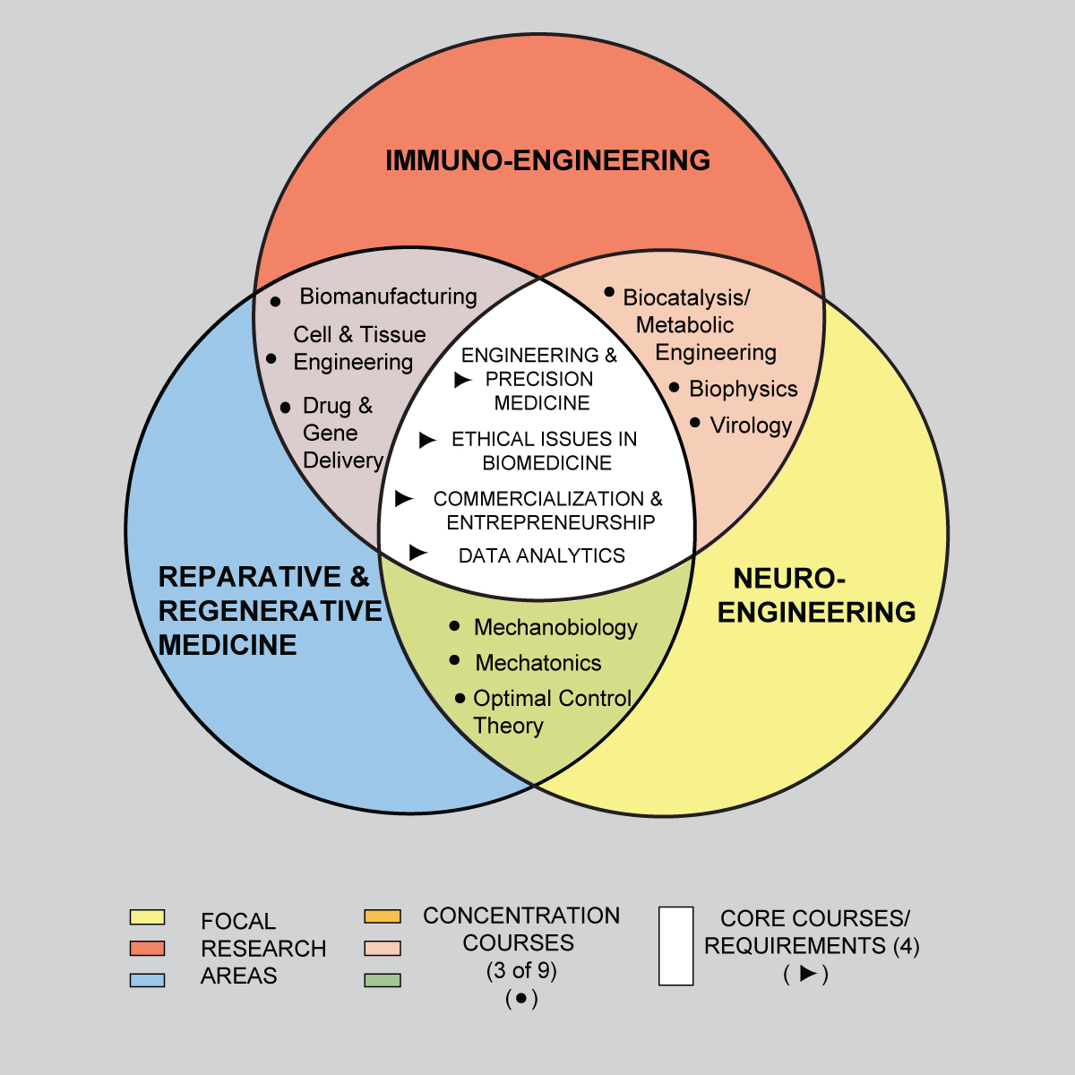 Venn diagram summarizing the proposed PhD program